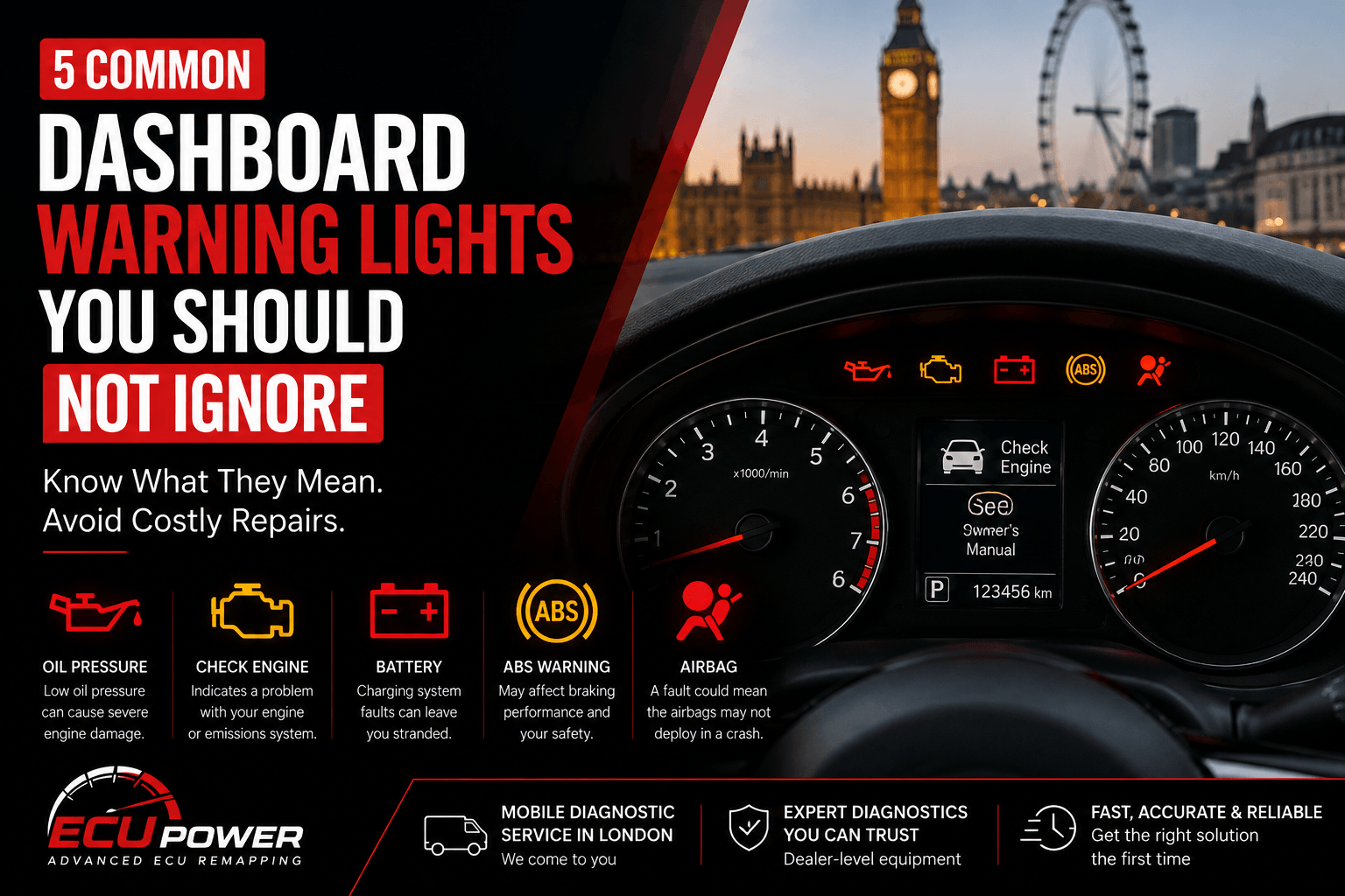 Read more about the article 5 Common Dashboard Warning Lights You Should Not Ignore
